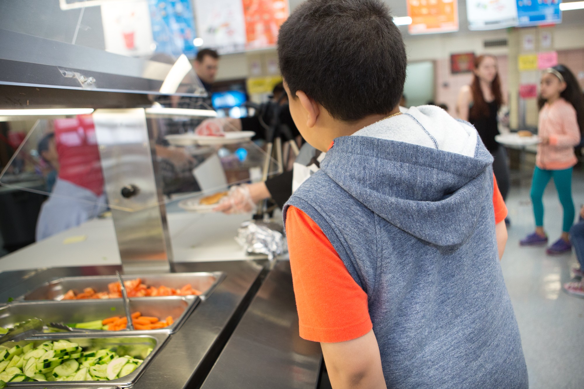kid at the school cafeteria